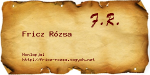Fricz Rózsa névjegykártya