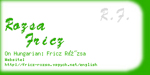 rozsa fricz business card